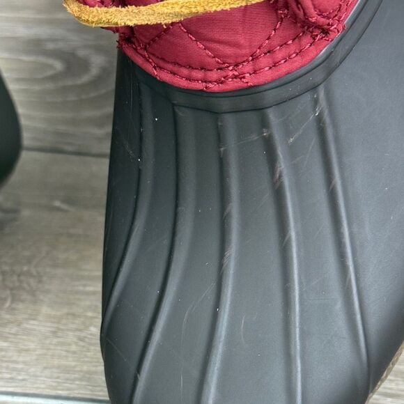 Sperry Top Sider Saltwater Women's Sz 10 Red Quilted Brown Rubber Duck Boots - Picture 11 of 12